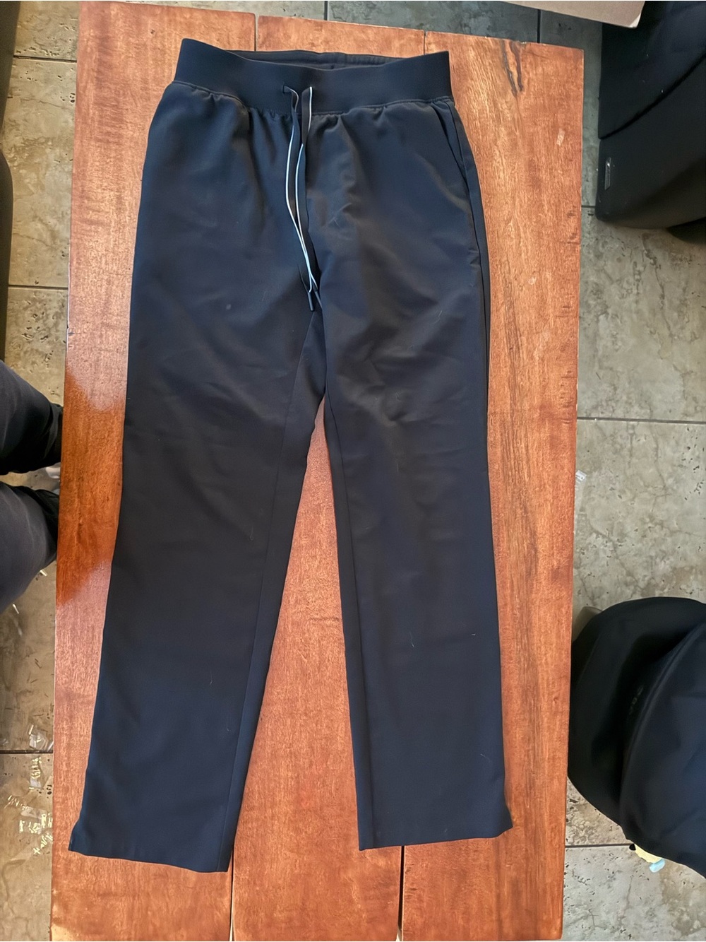 Jaanuu Black Women's straight leg scrub bottoms pants with Drawstring